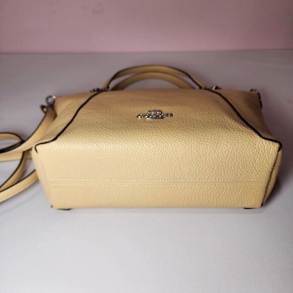 NWT COACH C6229 Kacey Satchel Pebble Leather Shoulder Bag Silver/Vanilla - Picture 6 of 8